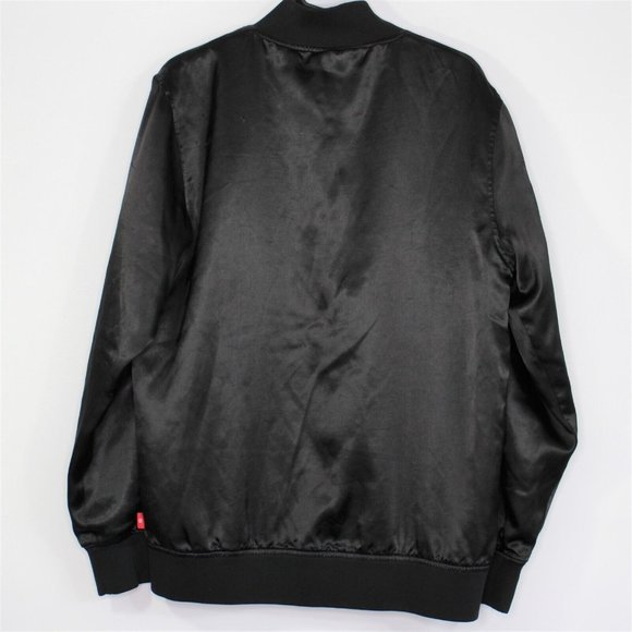Stussy Mens Medium Spell Out Quilted Lined Satin Bomber Varsity Jacket Rare P126 - Picture 2 of 8